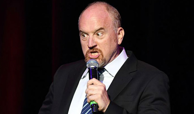 Louis CK jokes about his sullied reputation | ...at a gig greeted by protests and a scuffle