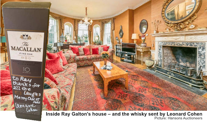 Whisky from Leonard Cohen and the inside of Galton's house