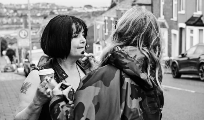 Ruth having make-up applied on set of Gavin and Stacey