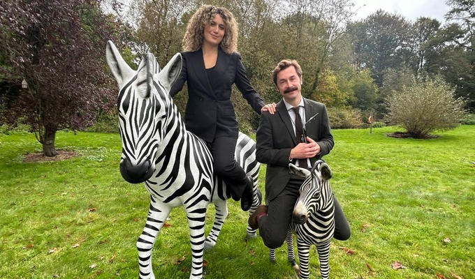 Rose and Mike on zebras for Junior Taskmaster