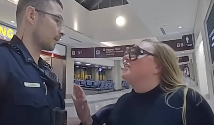 Revealed: Comic Rachel Jackson was arrested after airport rant at police | Footage of 2023 incident in Nashville goes viral